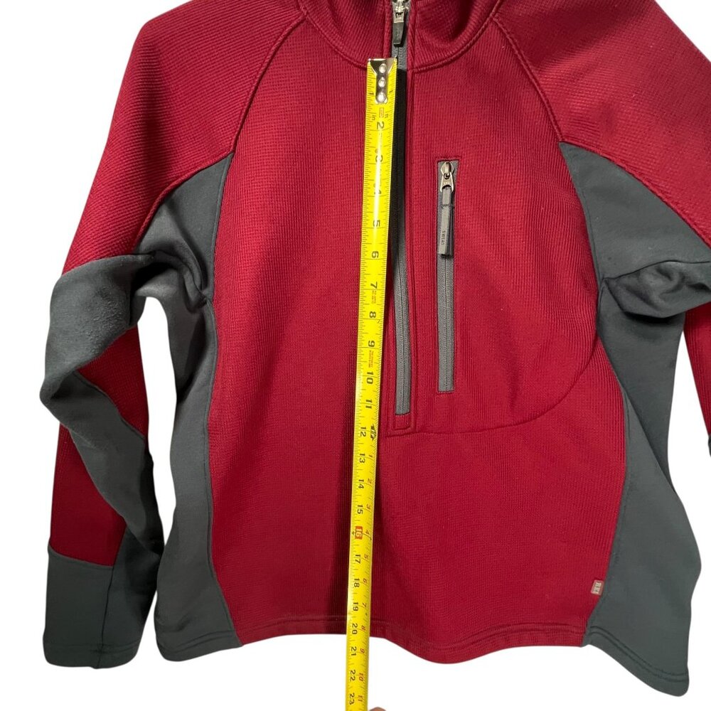REI Co-Op Womens Waffle Fleece Pullover Jacket Large Magenta Red Gray Half-Zip - Picture 11 of 11